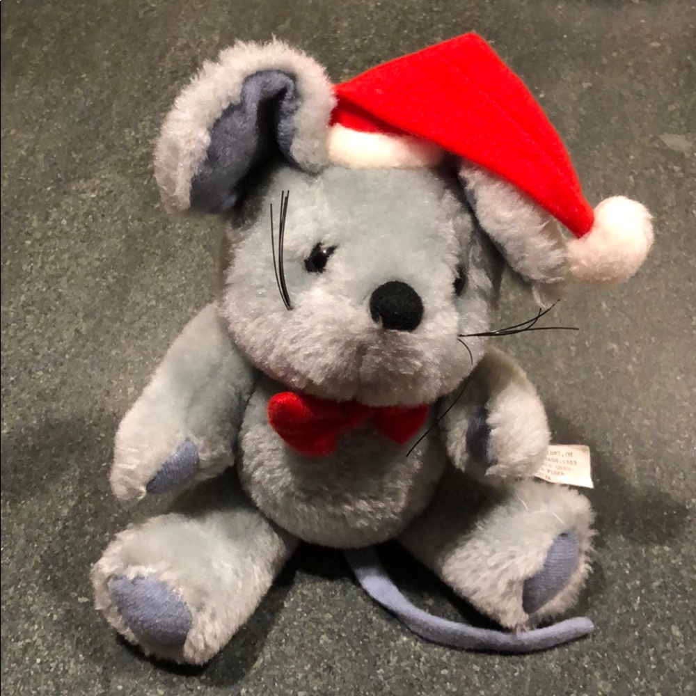 KIDS Christmas Mouse Vintage Stuffed Animal